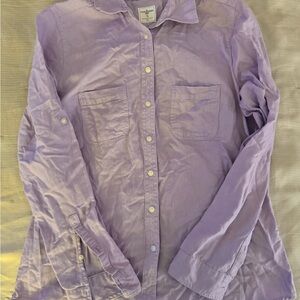 GAP Fitted Boyfriend Shirt in Lilac